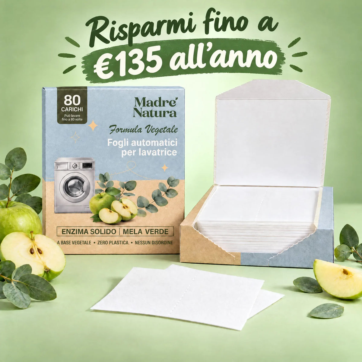 Fogli Detergenti Vegetali per Lavatrice